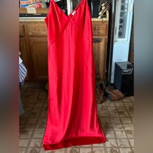 Red Slip Silky Dress- Holiday Dress